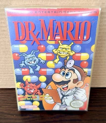 Dr. Mario (Nintendo NES, 1990) CIB, Complete in Box! Tested and Working!