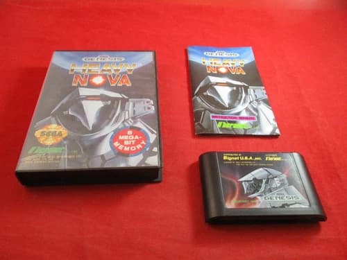 Heavy Nova (Sega Genesis, 1991) COMPLETE w/ Box manual game WORKS!