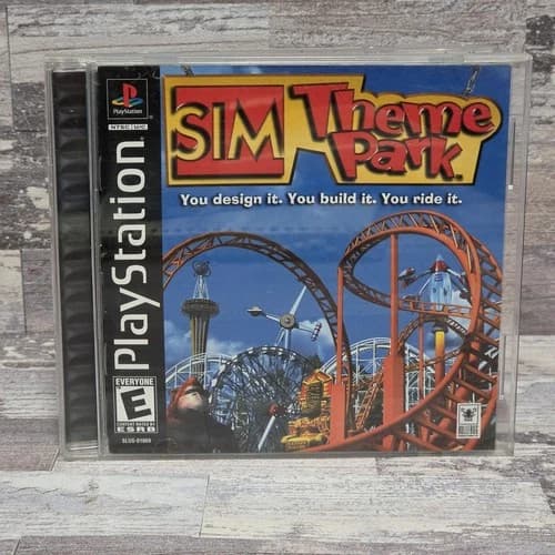 Sim Theme Park -Sony Playstation PS1- CIB Complete Tested Video Game