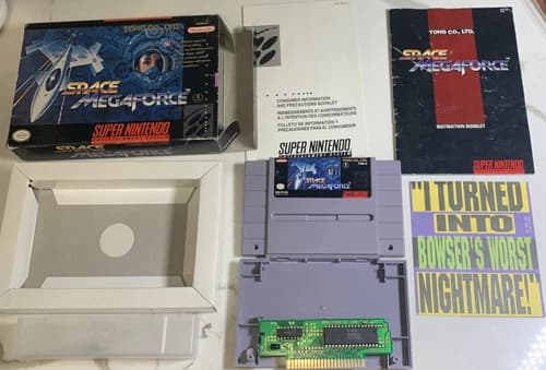 Space MegaForce (SNES, 1994) Authentic Complete CIB Manual TESTED