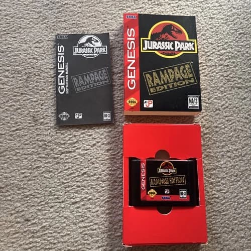 Jurassic Park: Rampage Edition (Sega Genesis) 1994 Authentic CIB Complete