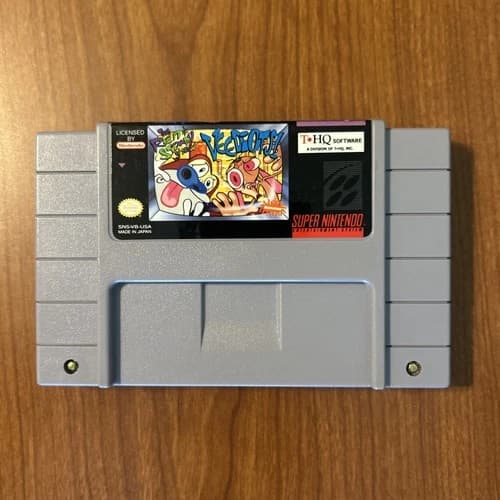 The Ren and Stimpy Show: Veediots! (Super Nintendo SNES) Pins Cleaned & Tested
