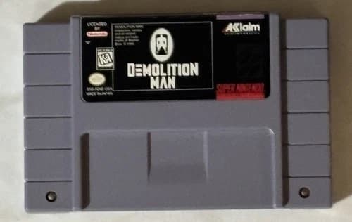 Super Nintendo SNES Demolition Man (Cleaned, Tested & Working)