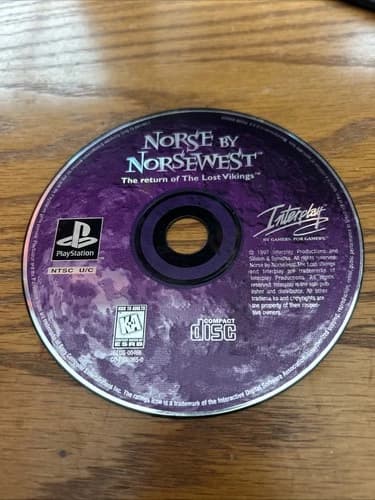 Norse by Norsewest: The Return of The Lost Vikings Sony PlayStation 1 PS1 Disc!