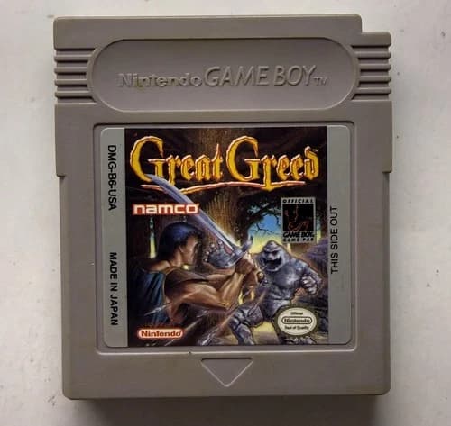 Great Greed (Nintendo Game Boy, 1993) - Authentic - New Save Battery - Tested