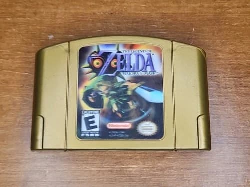 Legend of Zelda Majora's Mask N64 Gold Hologram Cart Authentic Nintendo OEM