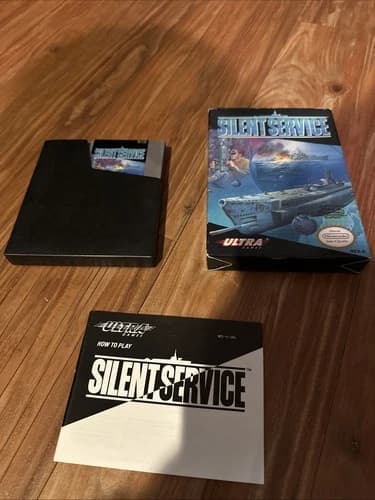 Silent Service (Nintendo Entertainment System, 1989) CIB w/ Box, Manual, Game