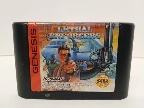 Lethal Enforcers (Sega Genesis, 1993) Authentic! Game Cart Only TESTED