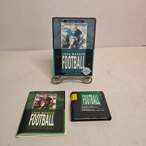Original John Madden FOOTBALL 1990 Sega Genesis Complete Box Manual Cartridge