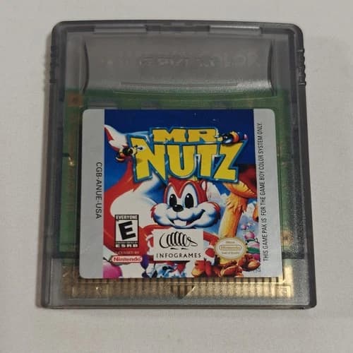 Mr. Nutz Nintendo Gameboy Color GBC Cleaned Tested Authentic Game Boy