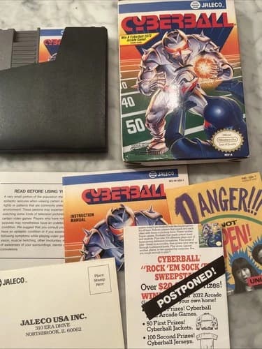Cyberball (Nintendo, NES 1992) CIB Complete in Box! Great Shape!