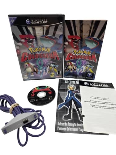 Pokémon Colosseum (Nintendo GameCube, 2004) CIB Complete w Cable Tested Nice