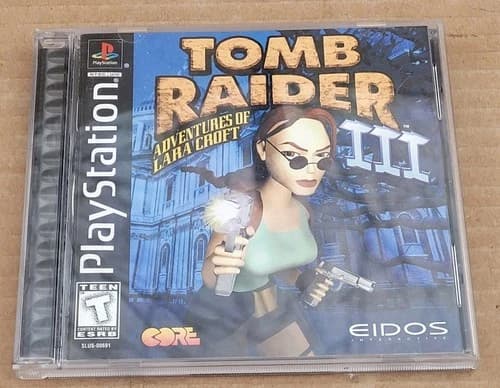 Tomb Raider III 3 Black Label Sony PlayStation 1 PS1 CIB Tested and Working