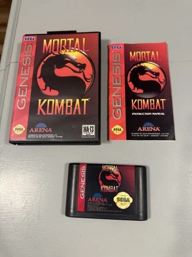 Mortal Kombat (Sega Genesis, 1993) Complete CIB Tested Working