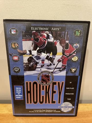 NHL Hockey (Sega Genesis, 1991) Cib Cart-manual- Case- Tested