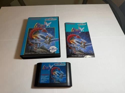 Phelios (Sega Genesis, 1990) Complete W/ Game - Tested NICE