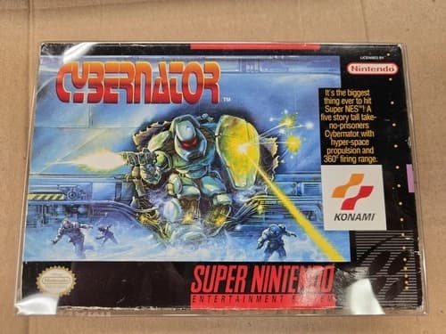 Cybernator SNES Konami Valken CIB Complete Box Manual