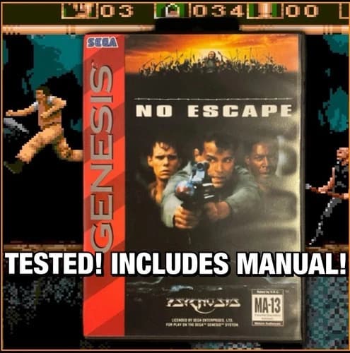 No Escape (Sega Genesis) Based On The Sci Fi Film - RARE! Complete! Tested!