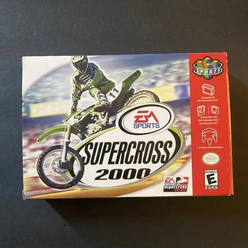 SuperCross 2000 N64 Nintendo 64 Complete CIB Authentic! Good Condition! Nice!