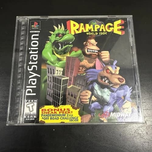 Rampage World Tour CIB (PlayStation 1 PS1) Complete TESTED w Registration Card