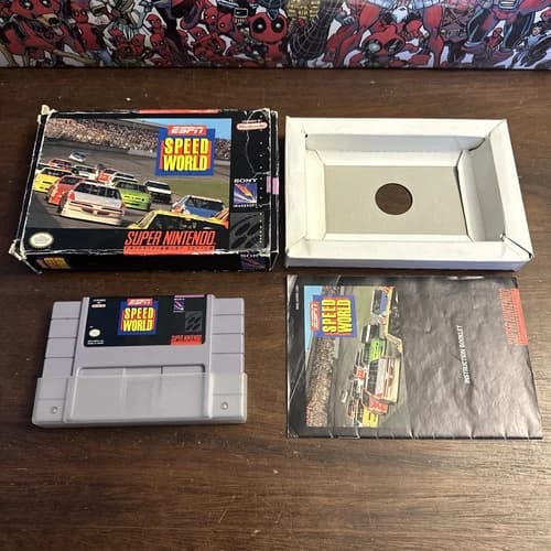 ESPN Speedworld (Super Nintendo SNES) Complete - Tested - Authentic