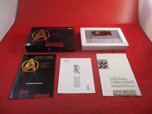 Star Trek Starfleet Academy Starship Bridge Super Nintendo SNES COMPLETE w/ Box
