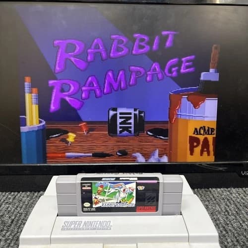 BUGS BUNNY RABBIT RAMPAGE - Super Nintendo SNES (Authentic) Game, Tested/Working