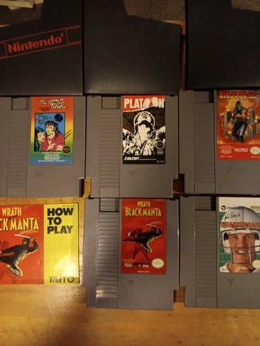 NES Games, Legend Of Kage, Platoon, Ninja Gaiden, Black Manta, Elway Quarterback