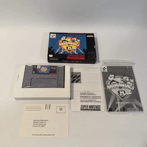 Animaniacs Nintendo Super Nintendo SNES Platformer Video Game CIB Konami