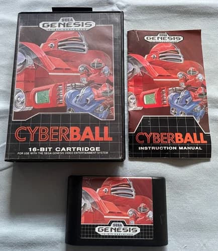 CYBERBALL - 1990 Sega Genesis Video Game COMPLETE in Original Case (CIB)!
