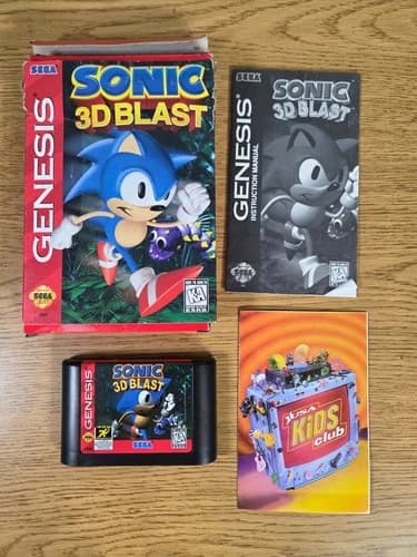 Sonic 3D Blast For Sega Genesis With Box and manual complete
