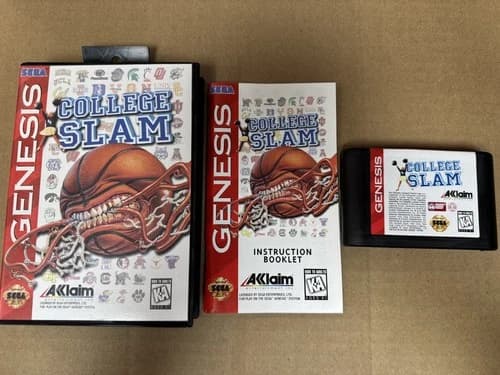 College Slam Sega Genesis Complete In Box CIB Great Shape