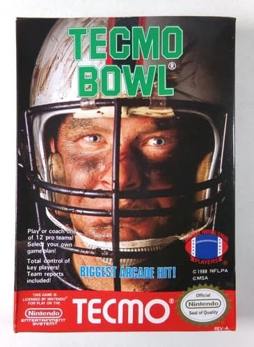 Tecmo Bowl Nintendo NES Game (1989) With Box and Manual