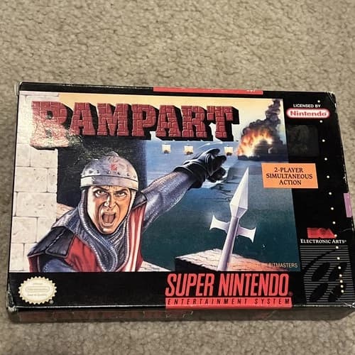Rampart Super Nintendo SNES CIB Complete in Box Manual Inserts Electronic Arts