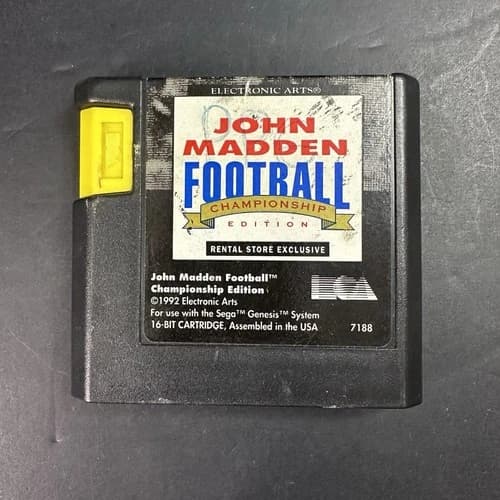 Sega Genesis John Madden Football Championship Edition Rental Store Exclusive