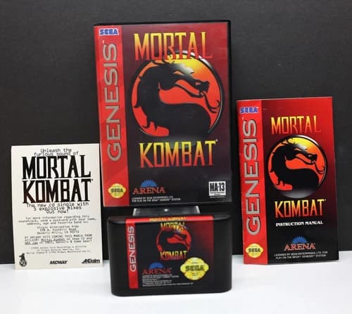 Mortal Kombat Sega Genesis 1993 CIB Tested Cleaned Rare Insert