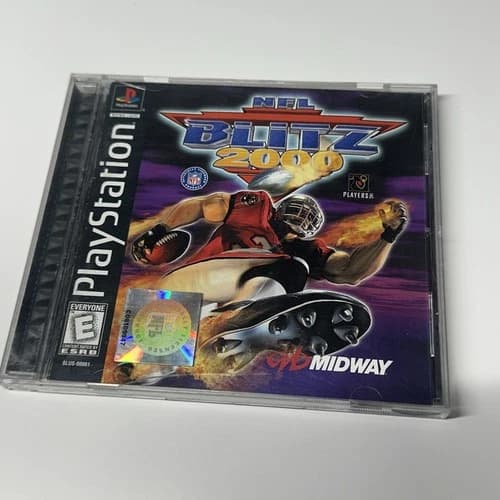 PS1 NFL Blitz 2000 Sony PlayStation One 1999 Black Label Midway Football Game