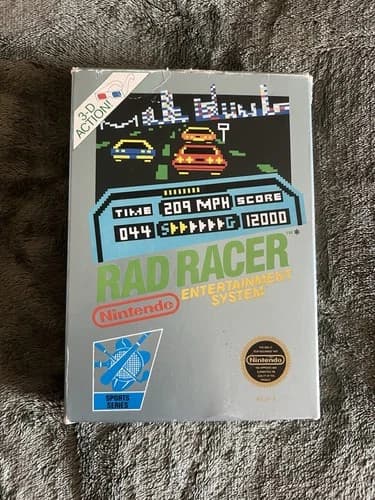 Rad Racer (Nintendo NES, 1987) CIB Complete Tested Works No Glasses