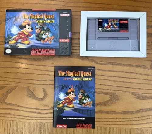 The Magical Quest Starring Mickey Mouse (Nintendo SNES) CIB Authentic Tested