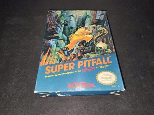 Super Pitfall Activision Authentic Nintendo NES EXMT+ condition COMPLETE n box!