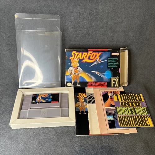 Nintendo SNES - Star Fox w/ All Inserts - Complete/CIB - Tested