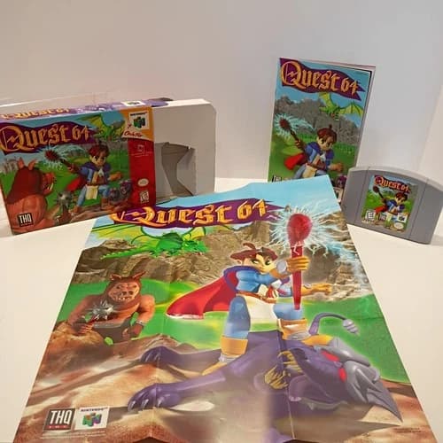 Quest 64 N64 Complete In Box CIB w Manual Inserts Nintendo 64 Authentic