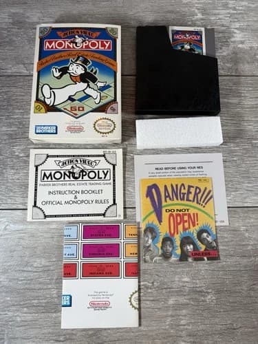 Monopoly (Nintendo Entertainment System, 1991) NES COMPLETE w/ Box manual game