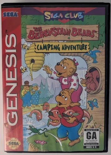 Berenstain Bears' Camping Adventure Sega Genesis CIB Cleaned and Tested Working