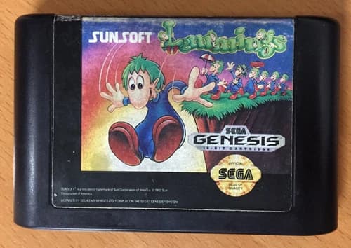 LEMMINGS Sega Genesis GAME CARTRIDGE ONLY Puzzle LOOSE Sunsoft TESTED & WORKING