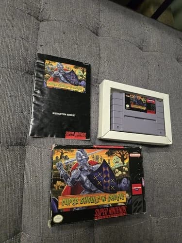 Super Ghouls 'n Ghosts (Super Nintendo SNES, 1991) CIB Authentic Tested