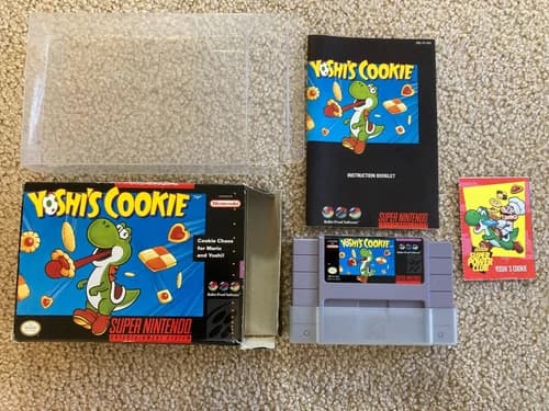 Yoshi's Cookie (Super Nintendo SNES) Complete CIB w/ Card