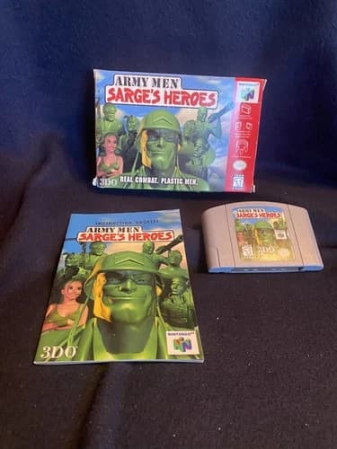 Army Men: Sarge's Heroes (Nintendo 64, 2000) Box Manual Complete CIB N64