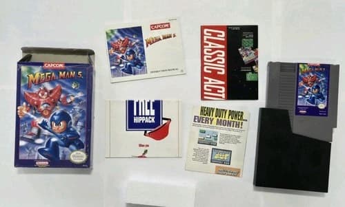Mega Man 5 (Nintendo NES, 1992) Complete CIB Authentic Video Game Capcom