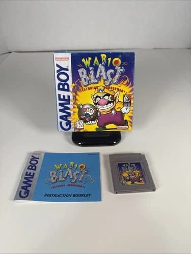 Wario Blast (Nintendo Game Boy, 1994) Complete In Box CIB Tested Working!